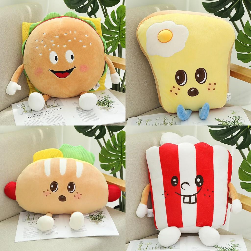 Creative Hamburger French Fries Sleep Pillow Plush Food Doll For Comfort And Relaxation