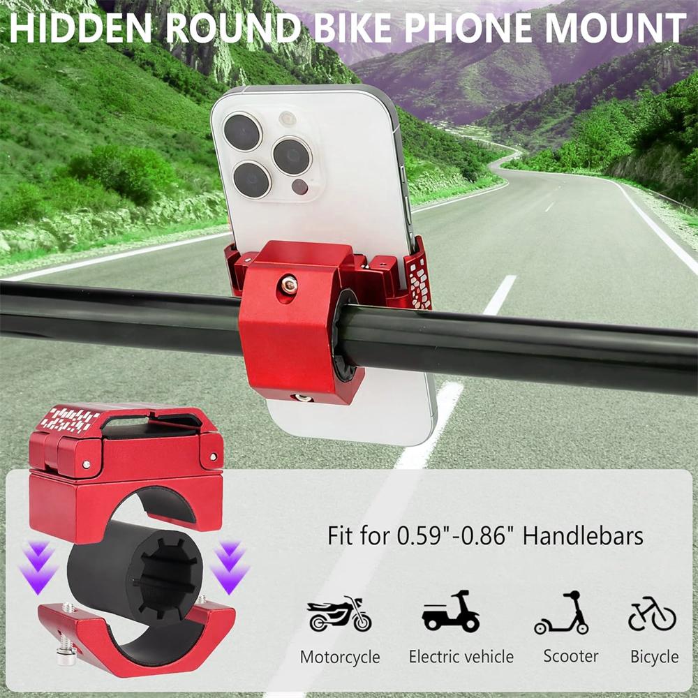 Bike Phone Holder, Motorcycle Phone Mount, Aluminum Alloy Bicycle Handlebar Cell
