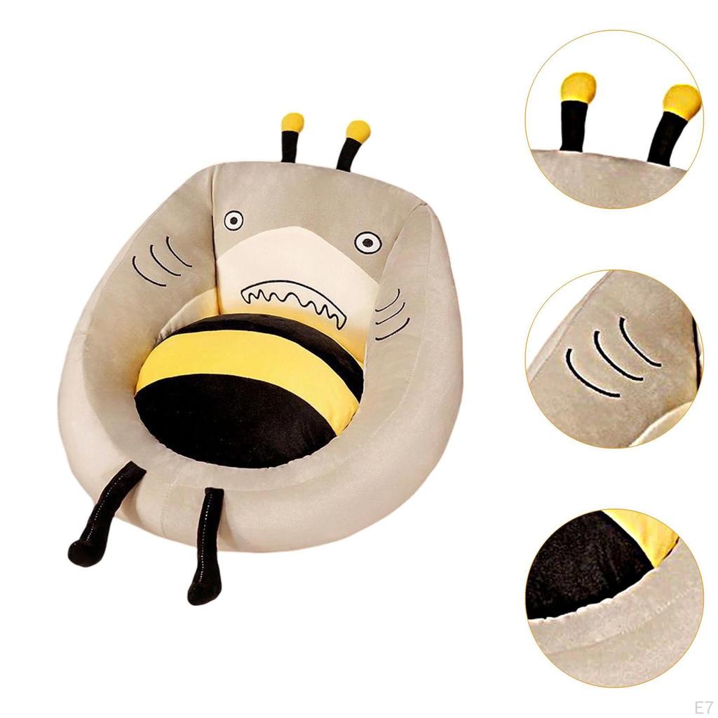 Cartoon Stuffed Animal Shaped Chair Cushion Armrest Pad Half Surrounded Anti Slip Home Seat