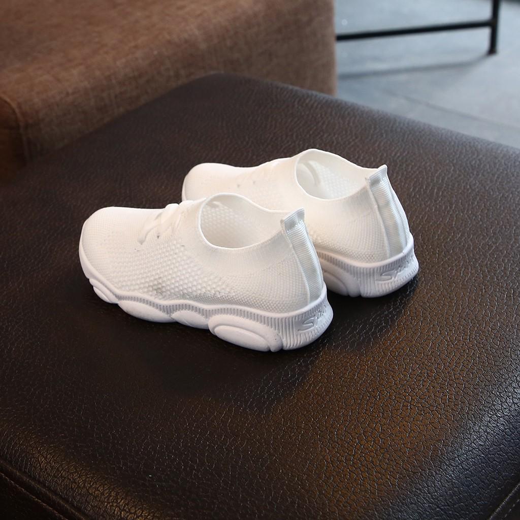 Kids Lightweight Breathable Knit Slip On Sneakers Flexible Sole Casual Running Shoes for Boys and Girls Sport Shoes