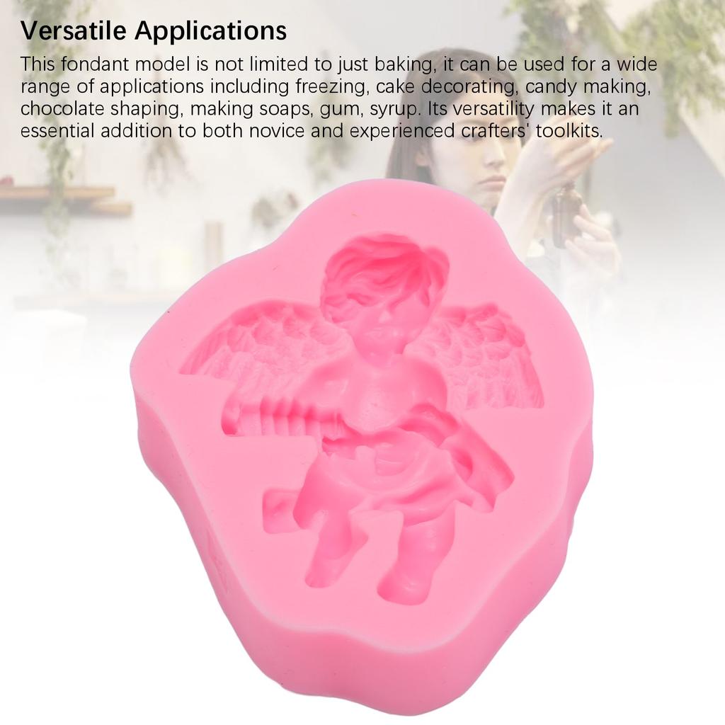 Fondant Chocolate Model Angel Shaped Soft Elastic Silicone Chocolate Candy Decorating Model for Baking Cake Making