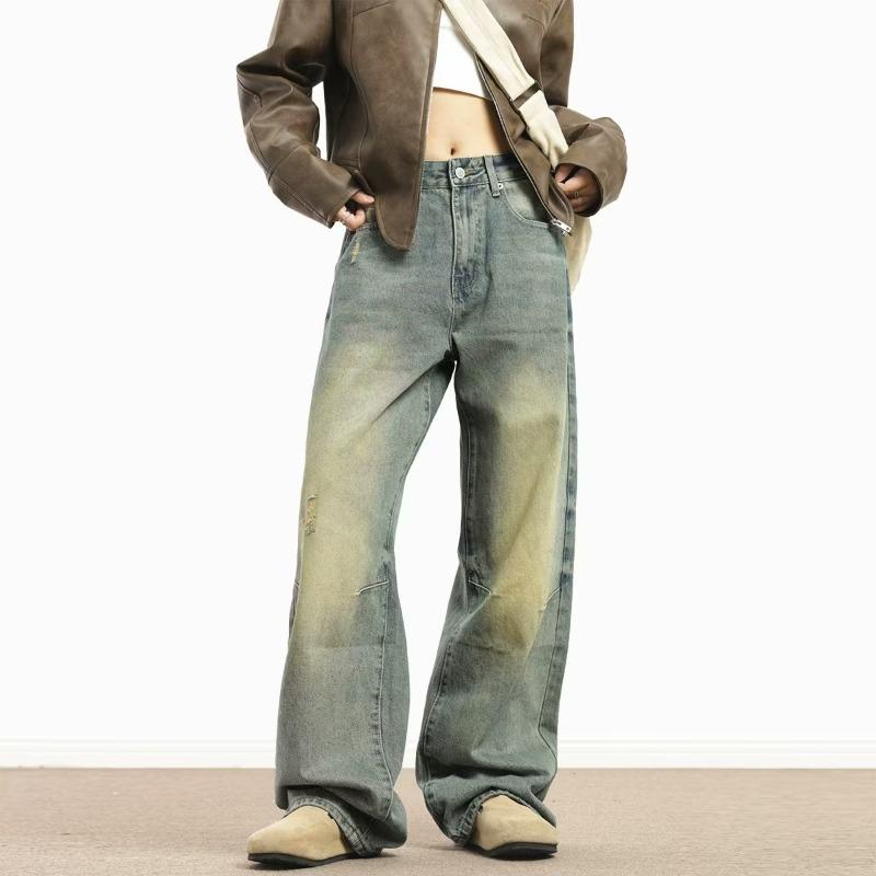 

Зимние джинсы унисекс 2023 года, утепленные, прямого кроя, в стиле хай-стрит, с вельветом M охра/жёлтый