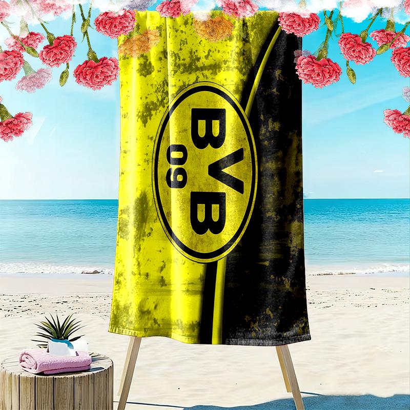 Borussia Dortmund Print Beach Towel, Large Soft Quick Dry Towel for Beach Camping Swimming