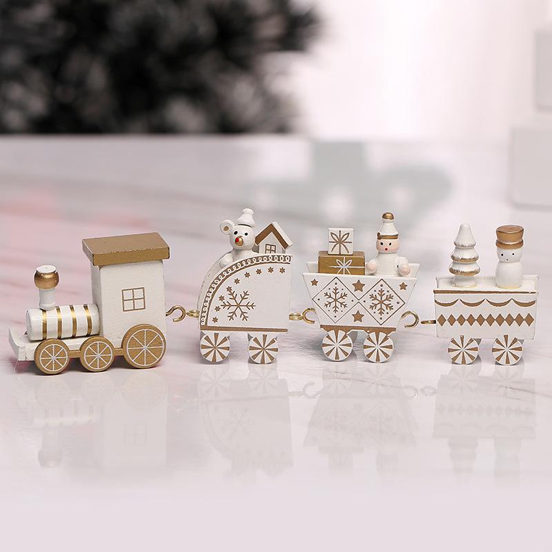 Merry Christmas Ornament Wooden Train Christmas Home Decoration Xmas Gifts Natal Navidad New Year Decorate