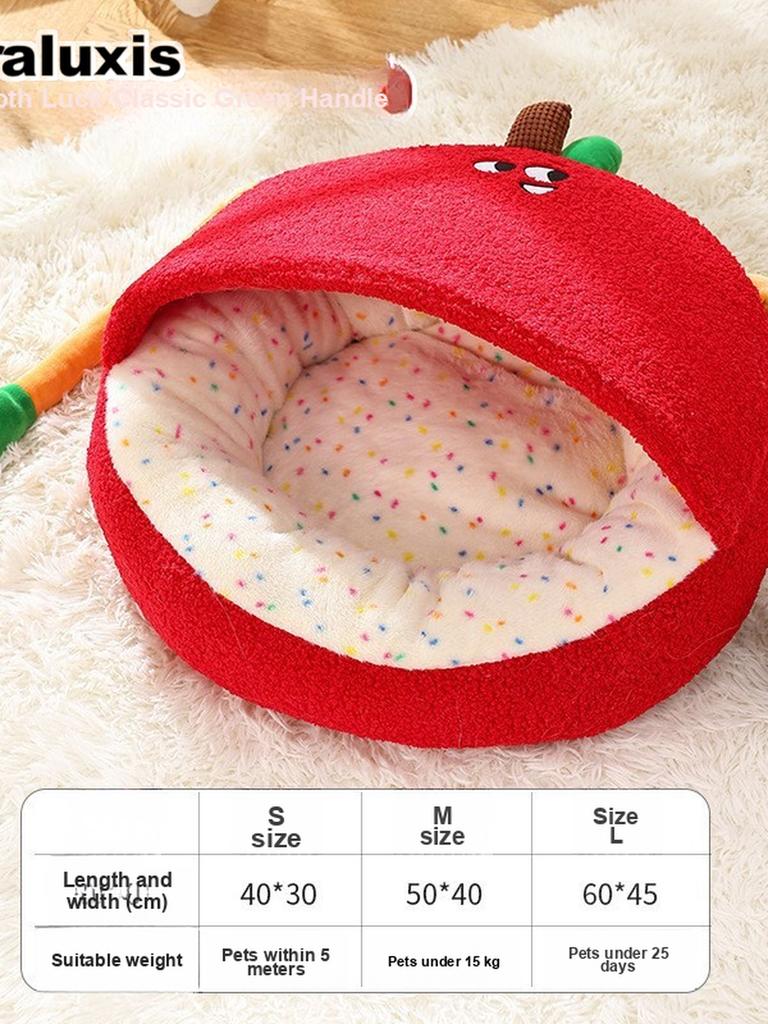 Little Frog Series Warm Cat Bed Dog House Winter Season Pet Nest