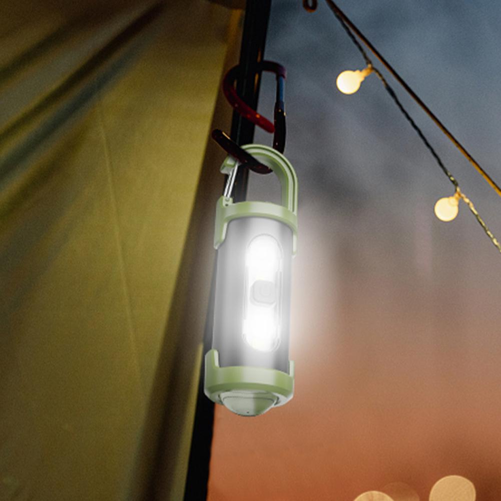 Mini Flashlight Multifunctional COB LED Keychain Flashlight 4 Light Modes Ultralight Camping Flashlight for Outdoor Emergency