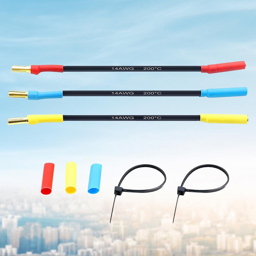 4mm Male To 3.5mm Female 3pcs Slug Plug Adapter Connector Slug Connector Extension Cable Extension Cable Wire RC Car Accessories