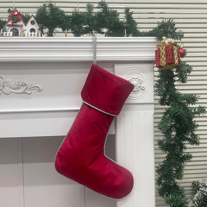 Velvet Christmas Socks Christmas Decoration Socks Large Capacity Gift Storage Christmas Socks Gift Holders Party Supplies