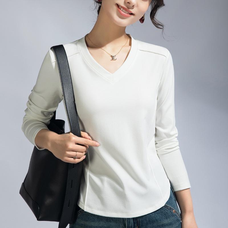 Women's clothing [Summer Mask t] Deconstruction and slim short multi-color bottoming shirt long-sleeved women's top