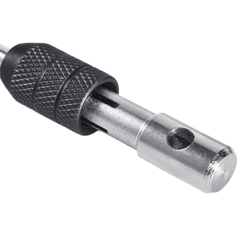 Adjustable Ratchet Tap Wrench T-Handle Tapping Ratcheting Wrench Hand Tool One Hand Operation for Automovtie Repair Tool