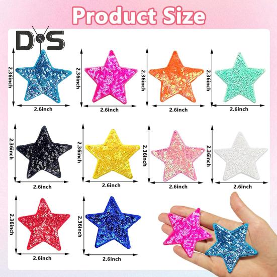 20 buc. Petice de pânză în formă de pentagramă cu paiete, culori diferite, pulover, rochie, bluză, decor, bricolaj, cusătură, plasture, accesorii pentru îmbrăcăminte, petrecere de nuntă