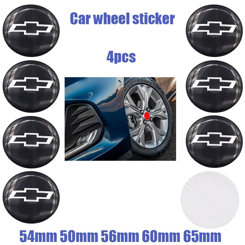 4pcs New 54mm 50mm 60mm 56mm 65mm Car Wheel Emblem Sticker Wheel Center Hub Cap Auto Rim Refit Badge Covers Sticker Accessories