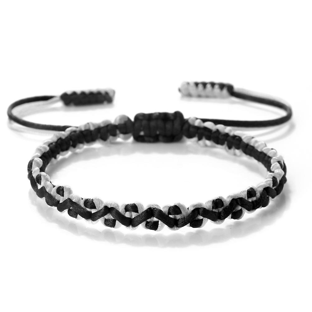 2 Colors Nylon Rope Bracelets for Women Men Handmade Adjustable Braided Knot Bangles Couple Friendship Lucky Daily Jewelry Gifts