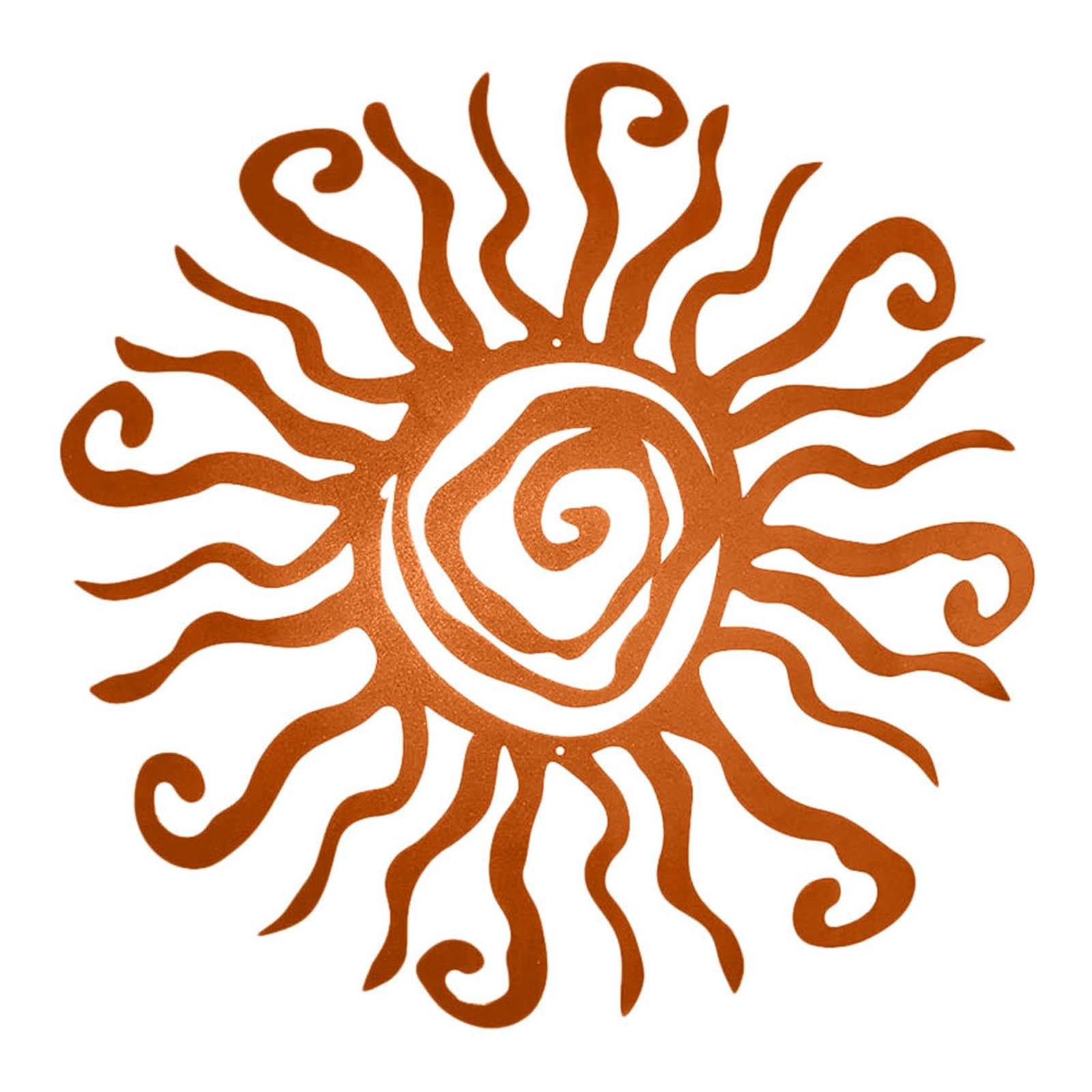 Странное Солнце Металлическое Настенное Искусство Металлическое Наружное Украшение Стен Садовый Силуэт B