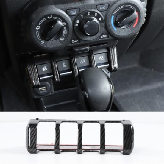 ABS Carbon Inner Window Lift Switch Panel Cover Trim For 2019-2022 Suzuki Jimny
