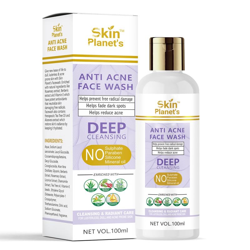Skin Planet’s Facewash - Daily Use Cleanser for Oily and Acne-Prone Skin | Gentle Foaming Formula for Skincare Routine | Pack Of 3