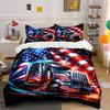 "American Flag Truck Bedding Set" Bedding Duvet Cover Set Duvet Cover Pillowcases (1 * Duvet Cover 2 * Pillowcases, without duvet insert)