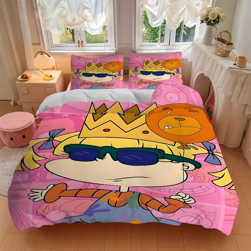 3pcs Bedding Set Rugrats Includes 1 Comforter + 2 Pillowcases, Without Pillow Inserts, Soft Comfortable,a0909176