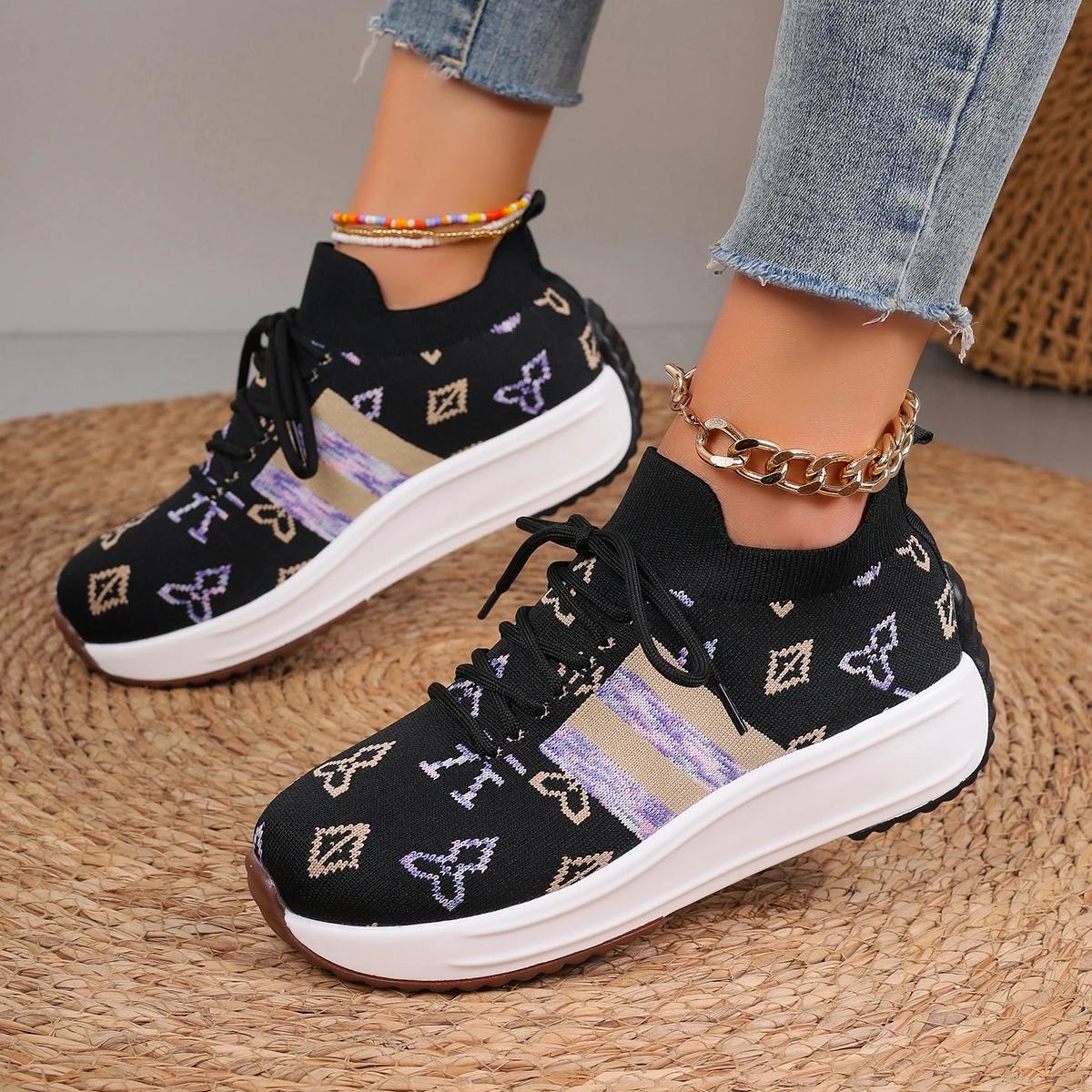 

Женские повседневные кроссовки, летняя новая мода, дышащая женская сетчатая спортивная обувь на шнуровке для женщин, дизайнерская обувь для ходьбы на платформе 43