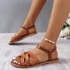 Summer casual versatile word Roman flat sandals women's shoes light and wear-resistant