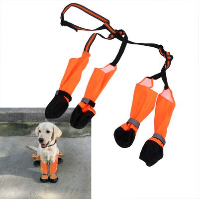 Dog Suspender Boots Breathable   Touch Fastener Water Proof Dog Shoes Paws Protector for Outdoor Walking Orange