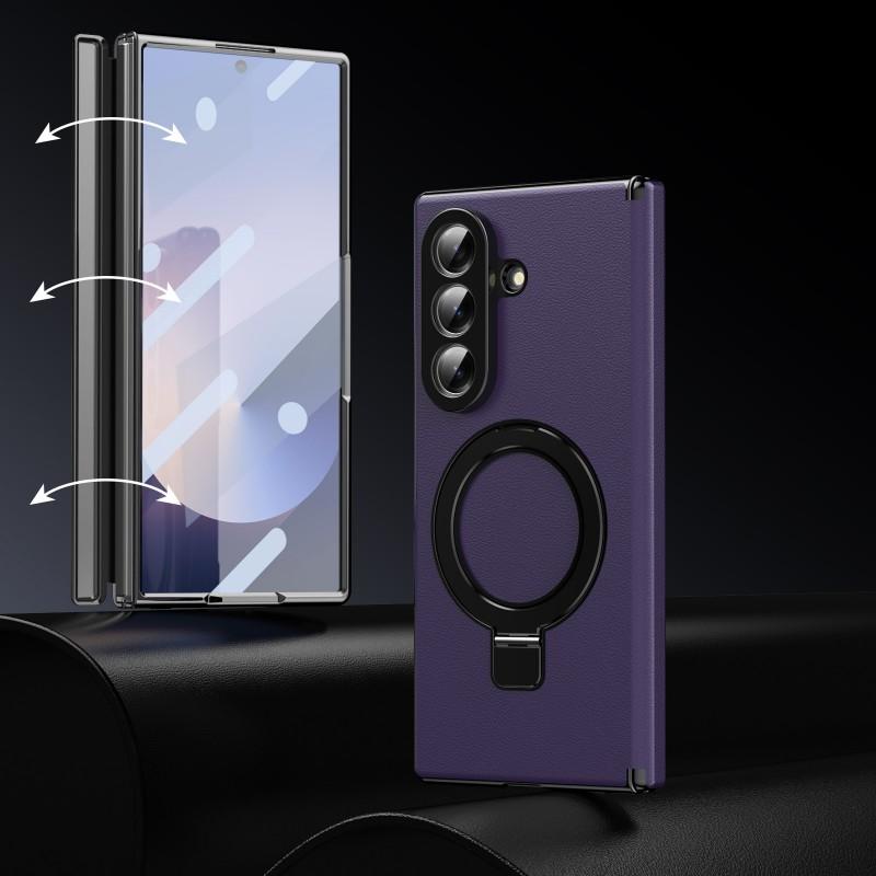 Magnetic Adsorption Phone Case With Built-in Kickstand Galaxy Z Fold 8 Ultra 7 PCTPU Hybrid Shockproof