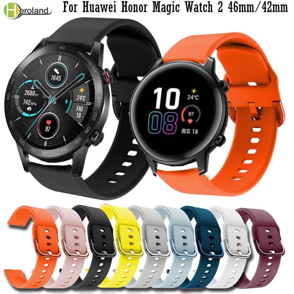 Silikonový 20mm řemínek na hodinky pro Huawei Honor Magic Watch 2 42MM řemínek Sport 22mm chytré náramky pro Honor Magic Watch 2 46mm