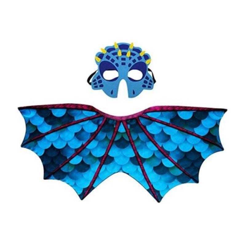 Dinosaurier-Flügelumhang mit Dinosaurier-Maske Dinosaurier-Rollenspiel-Outfit für Kinder Maskerade Geburtstag Weihnachten Halloween Cosplay
