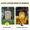 1 PC Solar Powered Rattan Lantern Chandelier Plastic Material Solar Wireless Charging Rechargeable Nickel Battery