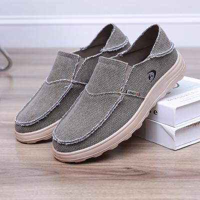Chaussures décontractées en toile pour hommes, chaussures de printemps respirantes, légères et polyvalentes, chaussures simples et confortables à semelle plate
