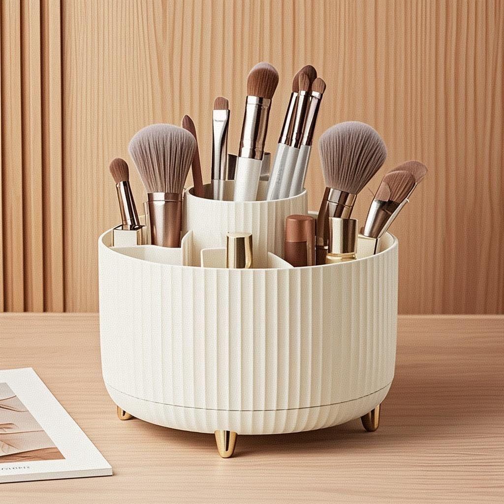 360° Rotating Makeup Brush Holder Cosmetic Brush Holder Large Capacity Lipstick Makeup Brush Pen Eyebrow Pen Jewelry Container