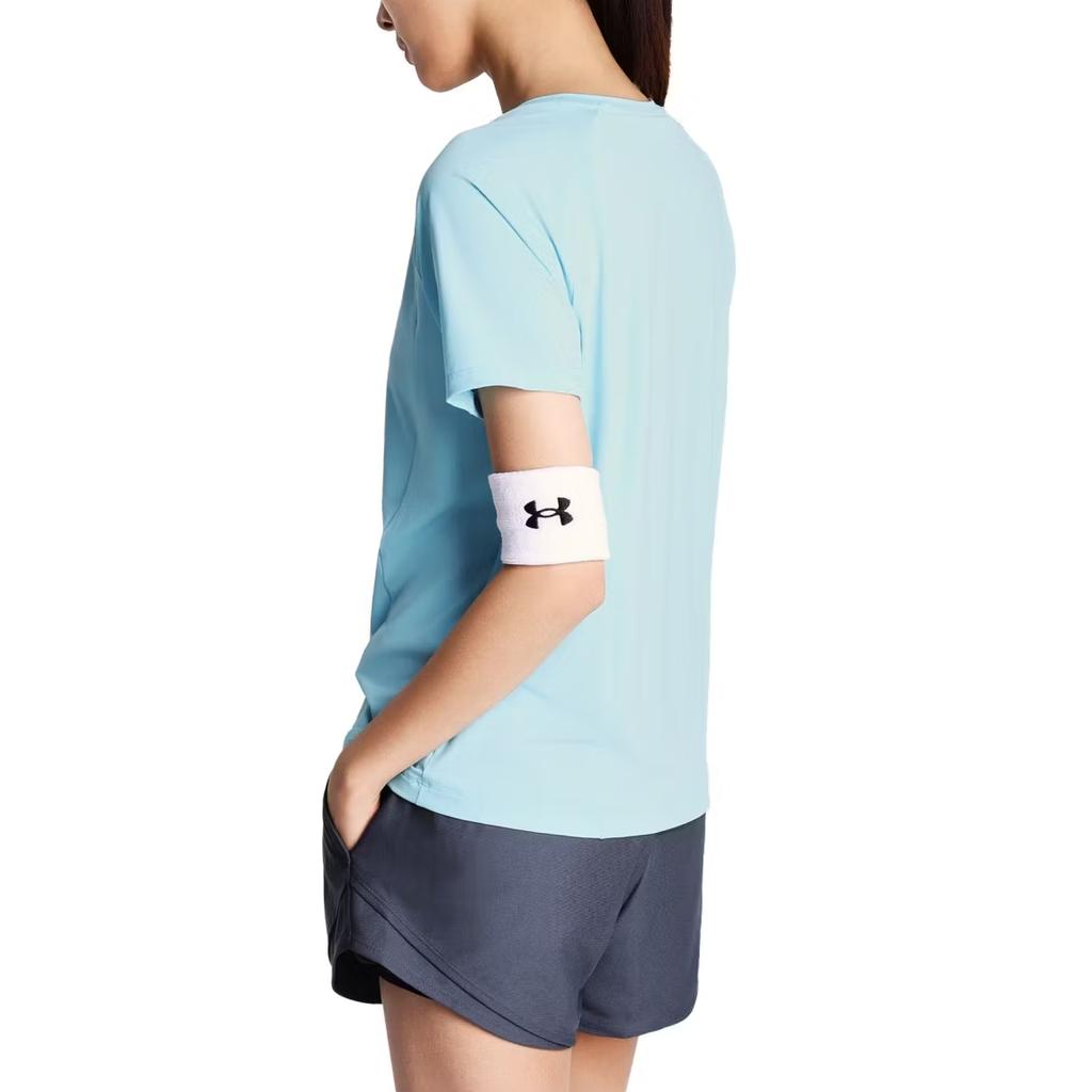 Under Armour Outdoor Knitted Training Sports Casual Simple Solid Color Breathable Commuting Versatile Short Sleeve T-Shirt Women tops 6014377-494