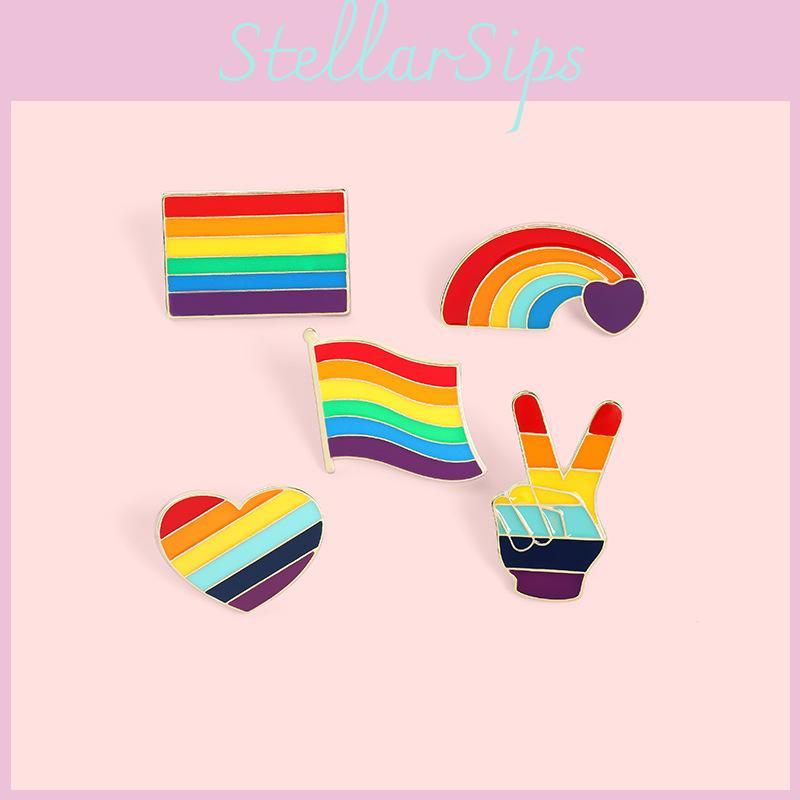 Kreative Regenbogen-Serie Cartoon-Brosche mit Herzform-Design für einzigartige Stil-Accessoires