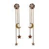 New Trendy Korean Crystal Star Moon Dangle Earrings For Women Exquisite Flowers Long Tassel Earring Party Jewelry Gifts