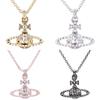 Collana di alta qualità con diamanti blu intenso e rivetti Empress Dowager Saturn per donna, design unico di Vivian, collana con lucchetto a forma di diamante e perle