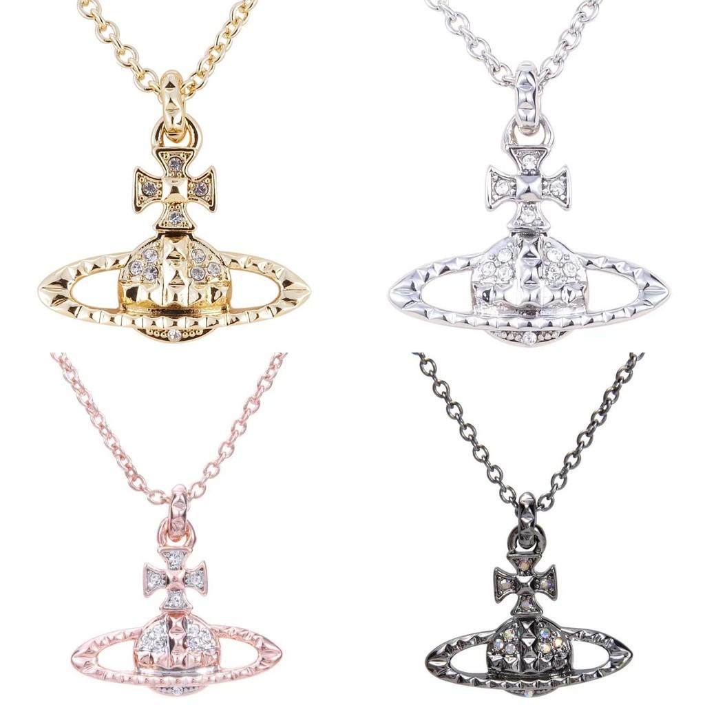 Collana di alta qualità con diamanti blu intenso e rivetti Empress Dowager Saturn per donna, design unico di Vivian, collana con lucchetto a forma di diamante e perle