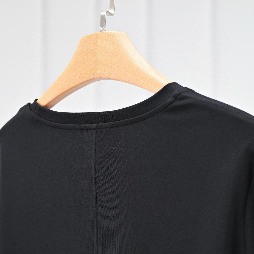 Warren Hailong Casual Black & White Cotton Round Neck Stretch Long Sleeve Base Layer Tee LST033