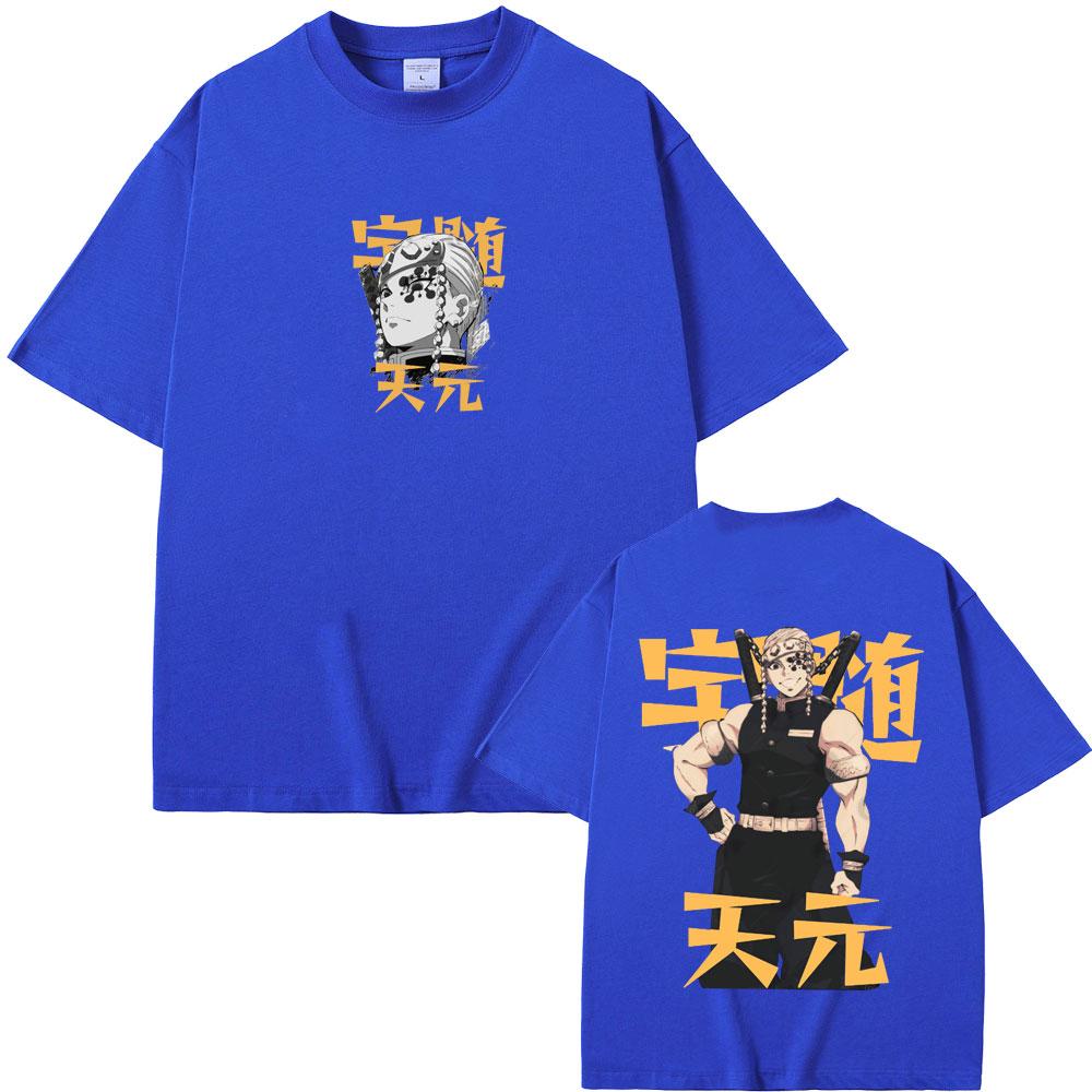 Anime Demon Slayer Uzui Tengen Graphic T-shirt Muscle Mouse Funny Meme T Shirts TopsMen Women Manga Oversized Crewneck Tshirt