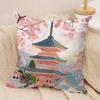 Pink Scenery Ins Girl Cushion Cover Silky Short Plush Invisible Zipper Dustproof Sofa Pillow Case For Home Decor