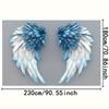 2D background banner, blue angel wings background - bird feather pattern photography background fabric, polyester