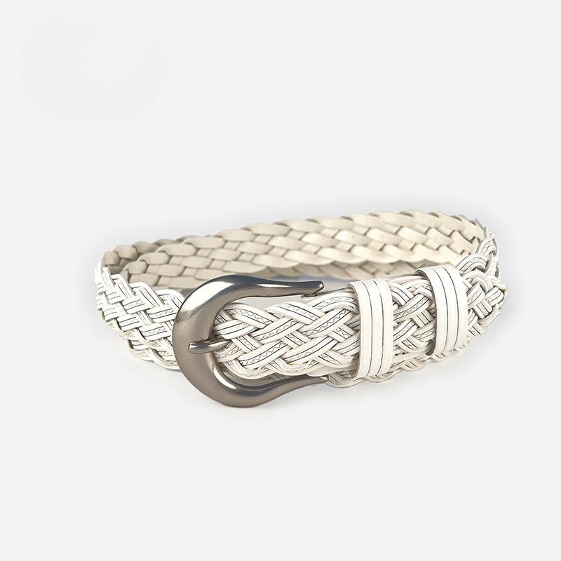 Non-hole Braided Retro Versatile Fashion Women's Belt with Casual Pants Jeans Women's Belt