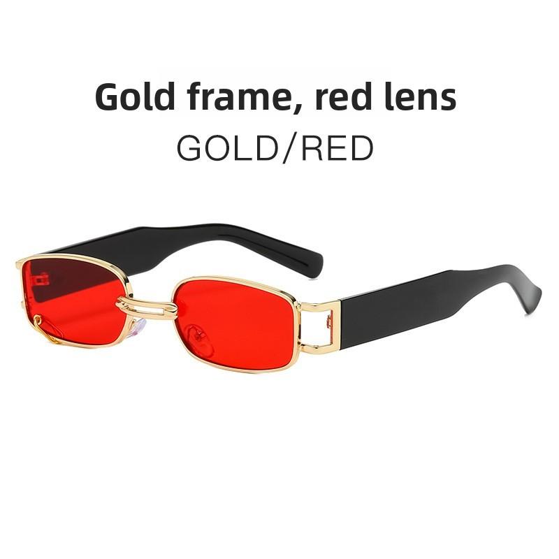 

Модные геометрические металлические солнцезащитные очки с маленькой оправой и серыми линзами для уличного стиля Style A