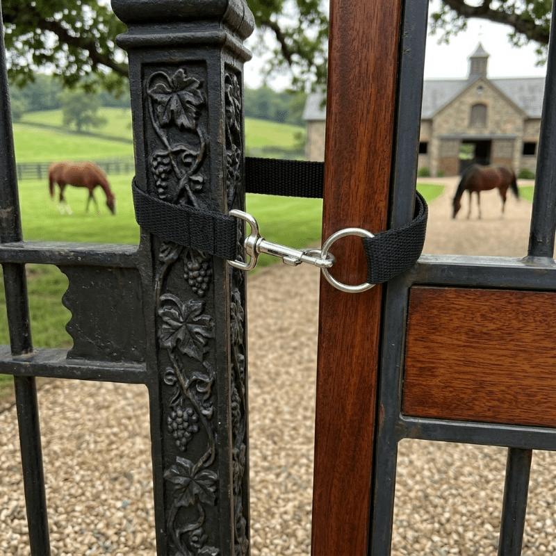 Einfaches Markumen-Schloss, einfacher Ranch-Torriegel, Türriegel mit Lasso-Seil-Schließe mit einzelnem Ring, Befestigung für Pferchezaun