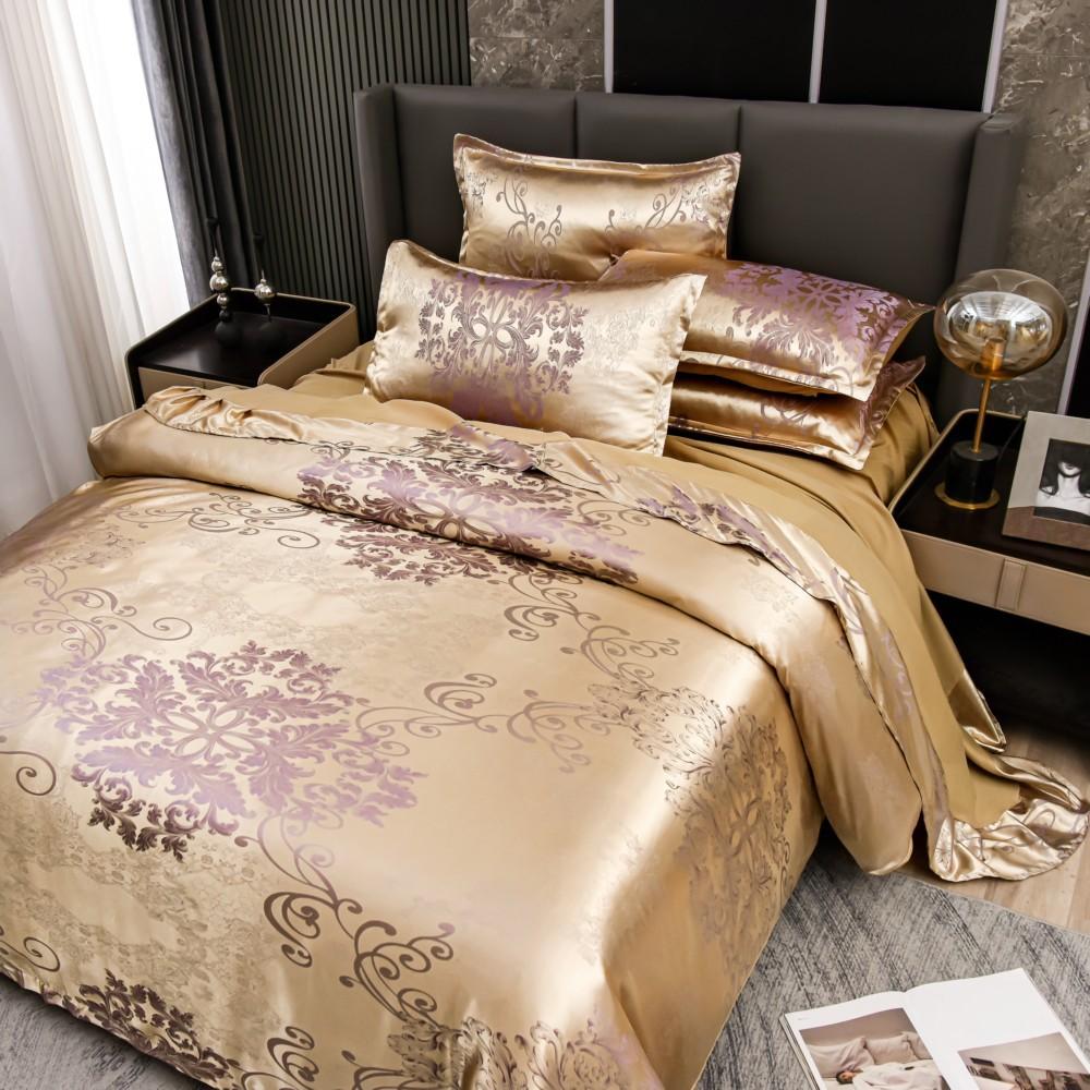 Wedding Bedding European Jacquard Quilt Cover Three-Piece Set, American, Holy Buddha,