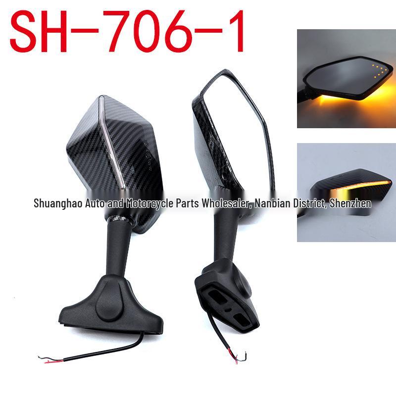 

LED Rearview Mirror for Kawasaki Yamaha Motorcycles with Dual Lights