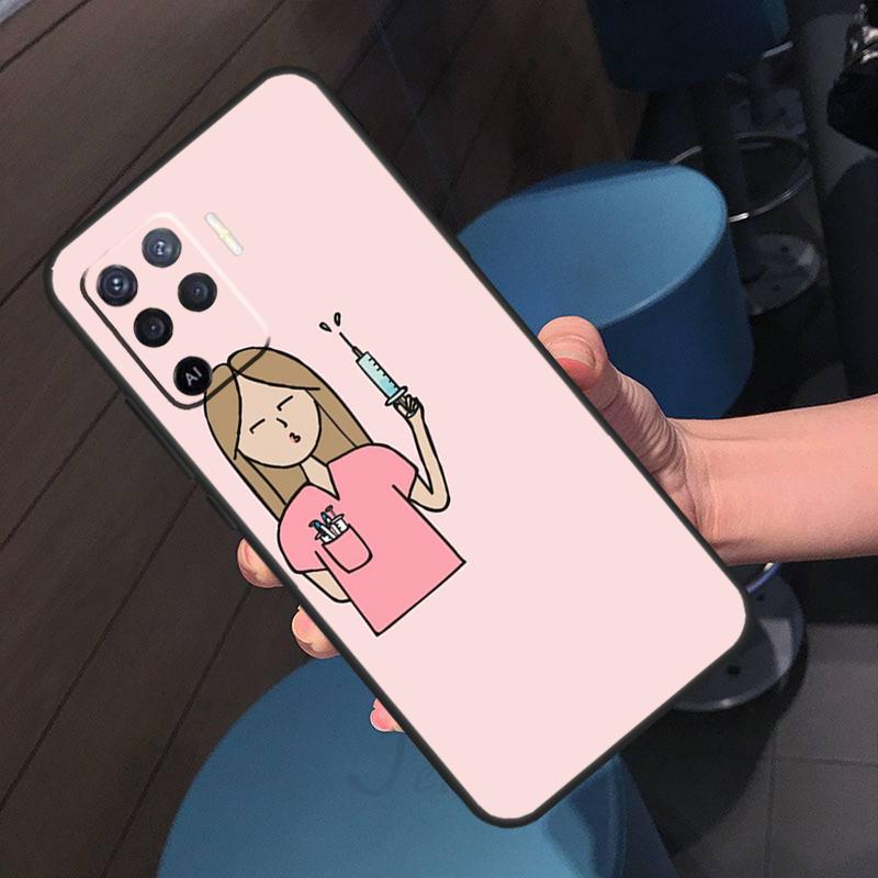 Nurse Medical Medicine Health Case For Oppo A18 A38 A58 A78 A98 A60 A80 A40 A96 A76 A16 A94 A74 A54 A15 A17 A57 A77 A5 Pro