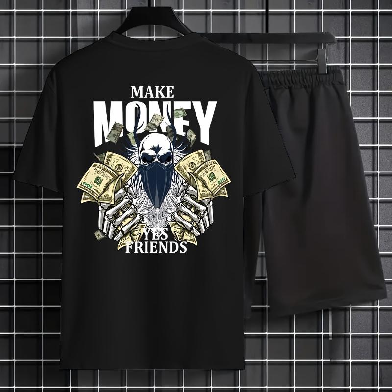 

Hip-hop Element Printed Edgy T-shirt XXL серый