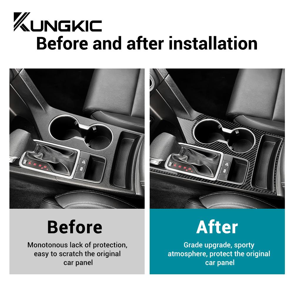 Real Soft Carbon Fiber Sticker For Kia Sportage 2017 2018 2019 2020 2025 LHD Car Gear Shift Water Cup Panel Interior Trim