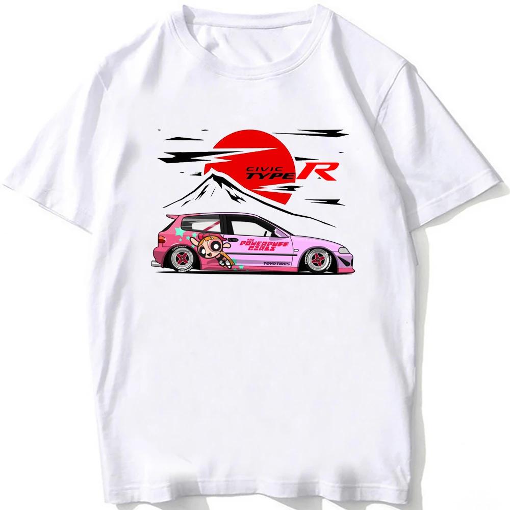 Civic Type R EG6 Legenda auta Tričko Nové Letní Pánské Krátký rukáv Vintage Hip Hop Chlapecké Ležérní Trička Harajuku JDM Bílá Trička