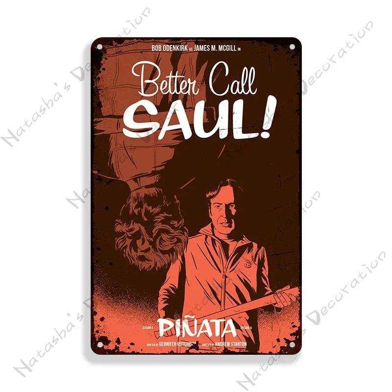 Piatto Decorativo Classico TV Better Call Saul Placca Metallica Latta Metallica Vintage Cartello Metallico Retro Poster Placca da Parete Decorazione Industriale